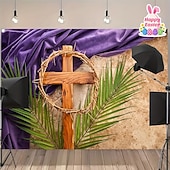 tanie Gobeliny ścienne-Wielkanocne zmartwychwstanie, pusty grób Jezusa, zmartwychwstał, trzy krzyże, kamień odsunięty, Golgota, święte światło, brama garażowa, baner, gobelin, tło zewnętrzne do kościoła, wystrój domu i