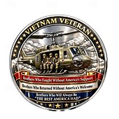  Herdenkingsmunt voor veteranen van de Vietnamoorlog, eerbetoon aan het Amerikaanse leger met helikopter- en soldatenontwerp, patriottisch verzamelobject, een geschenk ter ere en nagedachtenis aan de veteranen van de Vietnamoorlog.