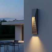 abordables appliques murales extérieures-Outdoor Wall Sconce,IP65 Modern Exterior Lighting Fixture Waterproof,  LED Outdoor Porch Lights for House Garage Patio, Black
