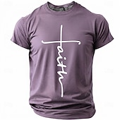  Hombre Cruz Fe Camiseta Manga Corta Camiseta Impresión 3D Cuello Barco Camisa Moda Design Sencillo Casual Diario Fiesta Rojo Verano Primavera Ropa S M L XL XXL XXXL