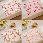 Χαμηλού Κόστους Placemats &amp; Coasters &amp; Trivets-Σουπλά από πολυεστέρα με μοτίβο πεταλούδας και κόμπο, πλενόμενο αντιολισθητικό τραπεζομάντιλο για τραπεζαρία, ανθεκτικό κάλυμμα τραπεζιού κουζίνας ανθεκτικό στη θερμότητα, μοντέρνα διακόσμηση σπιτιού,