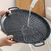 economico Griglie e cucina all'aperto-1/2 pezzi padella e casseruola per barbecue resistenti – conduzione uniforme del calore per bistecche e pancake perfetti, superficie in ghisa facile da pulire, manico appendibile, lavabile in