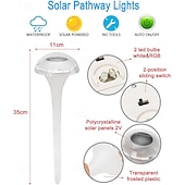 preiswerte Bodenlichter-1 Stück Solar-Gartenleuchte in Pilzform, wasserdicht, für Gartenwege, Rasen, Terrasse, Hof, Gehwege und Einfahrten, 2 Lichteffekte (weiß &amp; farbwechselnd).
