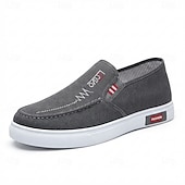 tanie Buty casual slip-on-Męskie Klasyczny Codzienny Codzienny Płótno Wygodny Oddychający Mokasyny Czarny Niebieski Szary Lato Wiosna Jesień