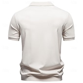 ieftine Polo clasic pentru bărbați-Bărbați Polo Tricouri polo Casual Stradă Rever Manșon scurt De Bază Modern Simplu Ușor Nasturi Vară Primăvară Fit regulat Albastru piscină Negru Alb Maro Bej Polo