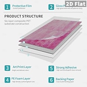 cheap Wall Stickers-10PCS 17x23cm Peel and Stick Thick Pink Purple Mosaic Pattern PVC Wall Stickers, American Vintage Style Self-Adhesive Removable Wallpaper for Renters, for Bedroom Bathroom Cabinet, Easy to Install