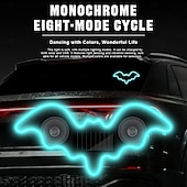cheap Landscape Lights-Car Solar Vacuum Suction Cup Neon Bat-Shaped Decorative Running Lights, Wire-Free, Type-C Rechargeable, 8 Modes, Ambient LED Car Interior &amp; Exterior, Party, Halloween, Vehicle Decoration