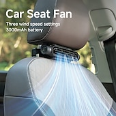 baratos Luzes e lanternas de acampamento-Ventilador USB criativo para assento de carro, sem lâminas, ângulo de ar ajustável, 3 velocidades de vento, recarregável, frontal. &amp;Ventilador portátil para banco traseiro de veículos