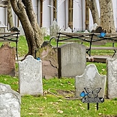 olcso Szobrok-elegáns pillangós kerti emléktábla, időjárásálló sírdísz, dekoratív temetőjelző kültéri udvari gyepre sírdíszítéshez
