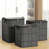 رخيصةأون تخزين الملابس-منظم لحاف وفراش مقاوم للغبار مكون من قطعتين، حقائب تخزين كبيرة قابلة للطي بمقابض معززة &amp;سحابات متينة، خزانة ملابس مقاومة للماء &amp;مساحة تخزين أسفل السرير للألحفة والبطانيات والوسائد