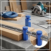 cheap Measuring &amp; Gauging Tools-Tall Stair Gauges for Framing Square, CNC Anodized Aluminum Alloy Framing Square Attachment, Rafter Layout Tool, Precision Woodworking Gauges with Storage Clip &amp; Carabiner