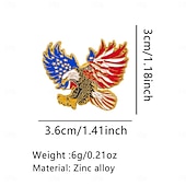 baratos 250º Aniversário dos EUA-Conjunto de 8 pins de esmalte comemorativos do 250º aniversário dos EUA, com emblemas patrióticos de metal, incluindo a bandeira dos EUA em estilo cartoon e a Estátua da Liberdade. &amp;Águia-careca,