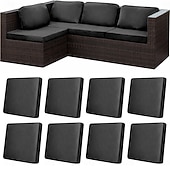 billige Utemøbelputer deksel-8 stk. stretchputetrekk til terrasse, vanntette sofatrekk til utskifting, utendørs sofa &amp;sofatrekk, putetrekk til utemøbler, vaskbar gjenbrukbar møbelbeskytter