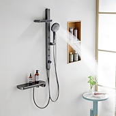cheap Shower Faucets-Shower System Set - Multi Spray Shower Contemporary Electroplated Mount Outside Ceramic Valve Bath Shower Mixer Taps