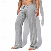 abordables pantalones casuales-Hombre Pantalones Pantalones casuales Pantalones de punto Correa Plano Comodidad Transpirable Diario Gimnasia Yoga Ropa Deportiva Gris Oscuro Gris Microelástico