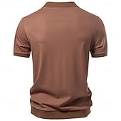 ieftine Polo clasic pentru bărbați-Bărbați Polo Tricouri polo Casual Stradă Rever Manșon scurt De Bază Modern Simplu Ușor Nasturi Vară Primăvară Fit regulat Albastru piscină Negru Alb Maro Bej Polo