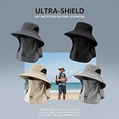 preiswerte Heizen und Kühlen-Anglerhut mit abnehmbarem Sonnenschutz, Gesichts- und Nackenschutz für den Sommer – breite Krempe, UV-Schutz, Unisex-Sonnenhut zum Wandern, Angeln und Reisen