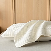 baratos Textured lance travesseiros-Capa de travesseiro acolchoada e impermeável, à prova de derramamentos, macia e respirável, com zíper, para cama, ideal para quarto e casa.