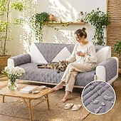 cheap Sofa Cover-Waterproof Couch Cover for Cushion Couch Sofa Cover for Dogs Water Resistant Furniture Protector Cover with Foam Sticks Elastic Straps for Pet Cat