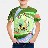cheap Boy's 3D Sports &amp; Game-Boys' 3D Graphic Football Soccer T Shirts T shirt Tee Short Sleeve 3D Print Summer Spring Sports Fashion Streetwear Kids 5-12 Years Crew Neck Casual Daily Outdoor Regular Fit