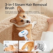 ieftine Îngrijirea părului-Perie de îngrijire pentru animale de companie cu spray electronic - instrument delicat pentru îndepărtarea nămolului pentru pisici &amp;Perie cu abur pentru câini și animale de companie, reduce