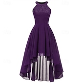 cheap Chiffon Dresses-Women's Midi Dress Chiffon Dress Casual Dress Elegant Fashion Modern Outdoor Vacation Party Regular Fit Plain Sleeveless Halter Neck Blue Pink Purple Summer Spring