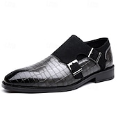 cheap Monk Shoes-Men's Faux Leather Double Monk Strap Dress Shoes Elegant Formal Loafers for Weddings, Office and Special Occasions