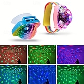 baratos Iluminação de Ambiente-Mini bola de discoteca com luz ativada por som, luzes de festa LED RGB portáteis com USB e pulseira. &amp;Ventosa para carro infantil, DJ rave, luz de humor que muda de cor, presente ideal para
