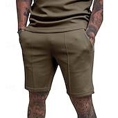 voordelige Sweat short-Voor heren Sweat short Korte broek Zomer korte broeken Casual korte broek Zak Elastische taille Effen kleur Comfort Ademend Knielengte Casual Buiten Vakantie Vakantie Modieus Zwart Wit Micro-elastisch
