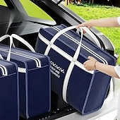 abordables Bacs, paniers à linge-Boîtes de rangement pliables grande capacité pour vêtements, style classique bleu, poignées résistantes et fermeture éclair, organisateur de rangement multifonctionnel pour placard et sous-lit pour