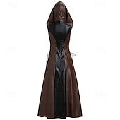 ieftine Rochie-Medieval Renascentist Lungime Gleznă Rochii Fără mâneci Arcaș Ranger Costume de fancy Pentru femei Fantezie Halloween Carnaval Mascaradă Târgul Renașterii LARP Petrecere cu tematică retro Adulți