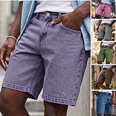 halpa Rennot shortsit-SoftFade™ Miesten Shortsit Vapaa-ajan Shortsit Happopesu Shortsit Taskut Yksinkertainen Mukavuus Hengittävä Polvipituinen Vapaa-ajan Ulkoilu Rantaloma Muoti Sininen Violetti Ei-Venyttävä