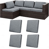 economico Copertura per Cuscini da Patio-4 fodere elasticizzate per cuscini da patio, fodere di ricambio per divani da esterno, divano da esterno &amp;Fodere per divani, copricuscini per mobili da giardino, protezioni per mobili lavabili e