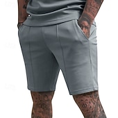 voordelige Sweat short-Voor heren Sweat short Korte broek Zomer korte broeken Casual korte broek Zak Elastische taille Effen kleur Comfort Ademend Knielengte Casual Buiten Vakantie Vakantie Modieus Zwart Wit Micro-elastisch