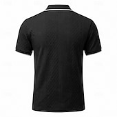 halpa Miesten Klassinen Polo-Miesten Polo Poolopaidat Kausaliteetti Katu Kauluskäänne Lyhythihainen Perus Moderni Geometrinen Tavallinen Kevyt Napit Kesä Kevät Loose Fit Musta Valkoinen Viini Laivaston sininen Tumman vihreä Khaki