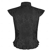 billige Topper-Retro / vintage Kostymer i middelalderstil Renessanse سترة Ermeløs Prins Adelsmann Jacquardvevnad Høy krage Kostyme Herre Royal Maskerade Renessansemesse LARP Voksne Vest