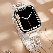 abordables Bracelets Apple Watch-Bracelet Bijou Compatible avec Bracelet Apple Watch 38mm 40mm 41mm 42mm 44mm 45mm 46mm 49mm Paillettes Chaîne double Luxe Alliage Bracelet de remplacement pour iwatch Ultra 3 2 Series 11 10 9 8 7 SE