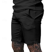 voordelige Sweat short-Voor heren Sweat short Korte broek Zomer korte broeken Casual korte broek Zak Elastische taille Effen kleur Comfort Ademend Knielengte Casual Buiten Vakantie Vakantie Modieus Zwart Wit Micro-elastisch
