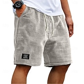 Недорогие Повседневные шорты-Муж. Вафельные шорты Летние шорты Пляжные шорты Повседневные шорты Кулиска Эластичная талия Сплошной цвет Комфорт Длина колена Повседневные на открытом воздухе Уличная одежда Отпуск Мода