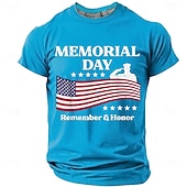 economico T-shirt Patriottici 250-Giorno della memoria Per uomo Gergo divertente Maglietta Manica Corta maglietta Stampa 3D Girocollo Camicia Moda Quotidiano Quotidiano Streetwear Rosso Azzurro cielo Estate Primavera Abbigliamento S