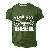  Men's This Guy Needs A Beer Two Thumbs Pointing Funny Humorous Novelty Drinking T Shirt Tee Graphic Regular Fit Casual Party BBQ Gift Designer Clothing Apparel S M L XL XXL XXXL