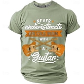 Men's Never Underestimate An Old Man With A Guitar Crossed Guitars Stars Vintage Retro Funny Humor T Shirt Tee Graphic Regular Fit Father's Day Birthday Gift Designer Clothing Apparel S M L XL XXL XXX