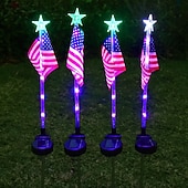  1 pz luci solari decorative a LED per esterni, luci solari con bandiera americana, bandiere decorative, bandiera patriottica da giardino, faretti solari per paesaggistica, luci solari da giardino, luci a LED per asta portabandiera da esterno