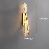 baratos Candeeiros de Parede de interior-luzes de parede internas led luz de 3 cores 50/100 cm cristal linear barra de luz montada na parede luz de vaidade do banheiro sobre espelho tira longa arandela de parede do corredor para cabeceira