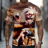 baratos Camisetas 3D-Homens 3D impressão 3D Camiseta Manga Curta Camiseta Impressão 3D Gola Redonda Camisa Exagerado Designer Diário Bandagem Festa Azul Roxo Profundo Branco Verão Primavera Todas as Estações Roupa S M L