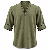  Médiéval Renaissance Chemise Pirate Viking Déguisement Homme Viking Pirate Halloween Carnaval Performance LARP Foire de la Renaissance Adulte Chemise Printemps & Été