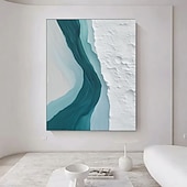 cheap Abstract Paintings-wall art painting hand painted 3D Textured Painting Blue Abstract Canvas Wall Art Green Abstract Living Room Decoration Minimalist Sofa Background Wall Nordic Bedroom Painting