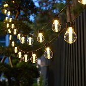olcso Napelemes-napelemes kültéri kemping hangulatvilágítás 5m 20leds 8 világítási mód napelemes gömb alakú fényfüzér ünnepi esküvői parti kerti erkélydekorációs lámpa