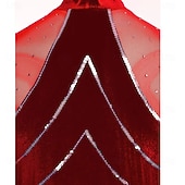 cheap Tops &amp; Sets-Men's Red Rhinestone Latin Dance Bodysuit Deep V Mesh Long Sleeve Ballroom Performance Costume