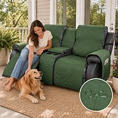 voordelige Fauteuilhoes-100% waterdichte hoes voor relaxbank, tweezitsbank, morsbestendig met middenconsole, antislip, gewatteerde bankbeschermer, bankhoes voor 2-zits relaxbank, meubelhoes voor thuis